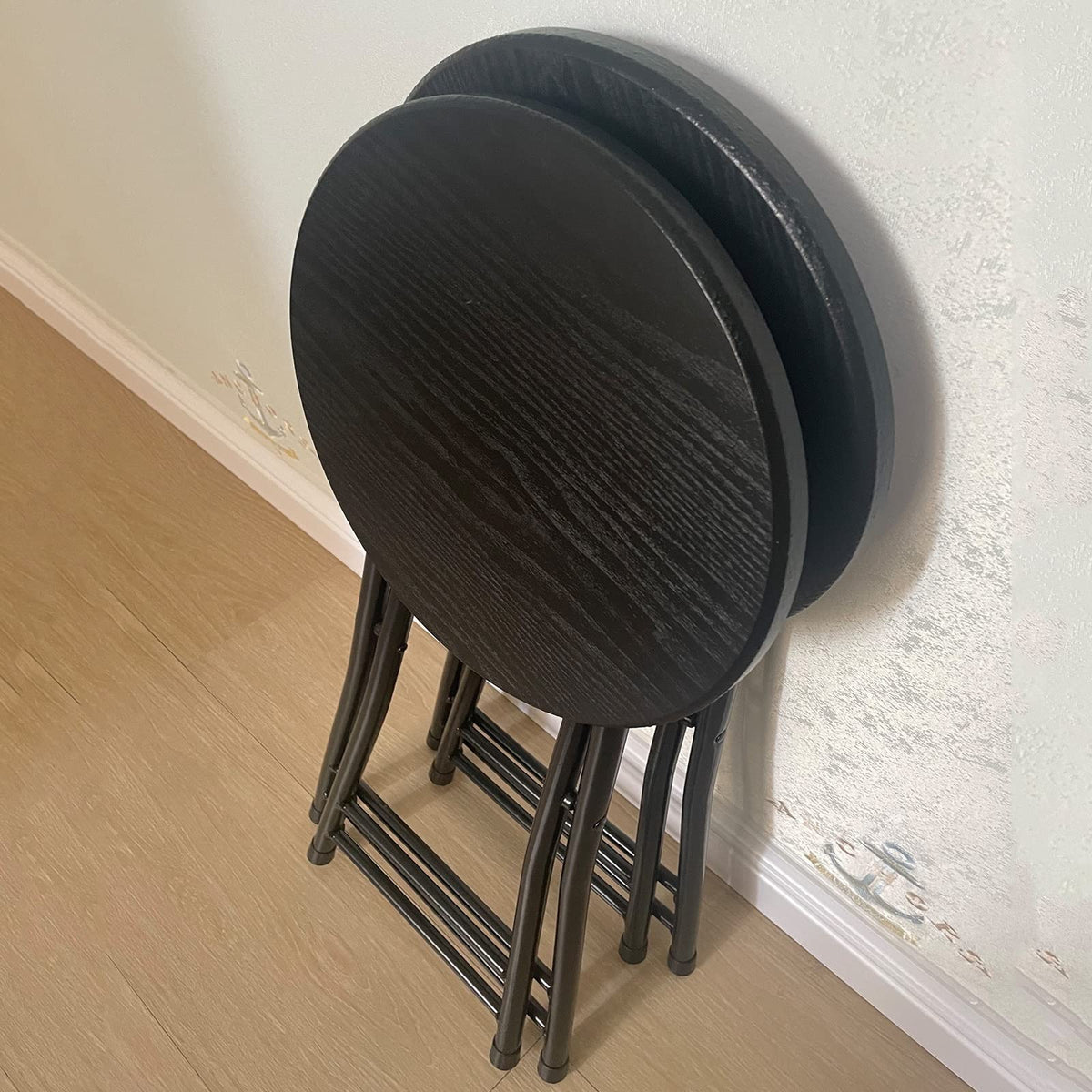 Folding Stool Round Wooden Board Q42283