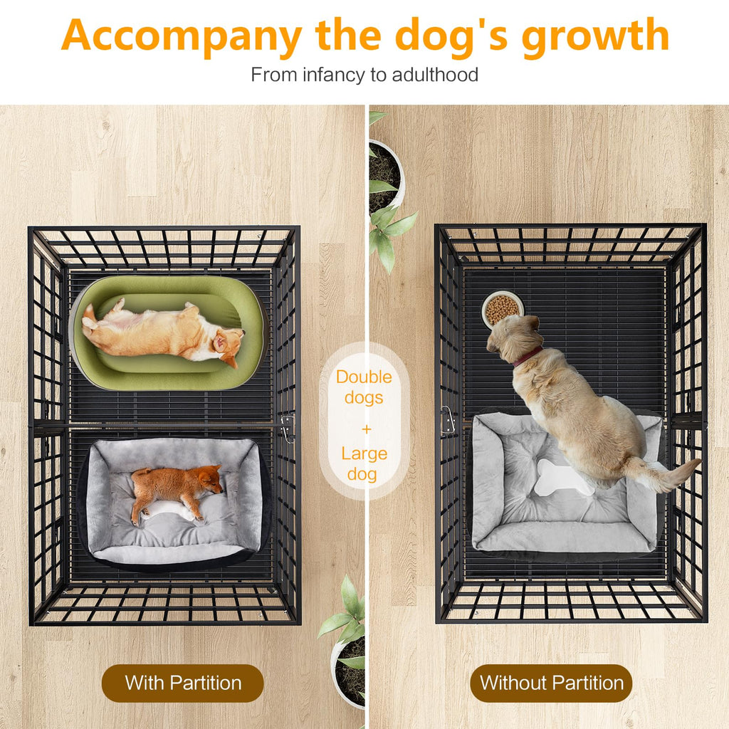 42 Inch Heavy Duty Metal Dog Crate with Divider M630675