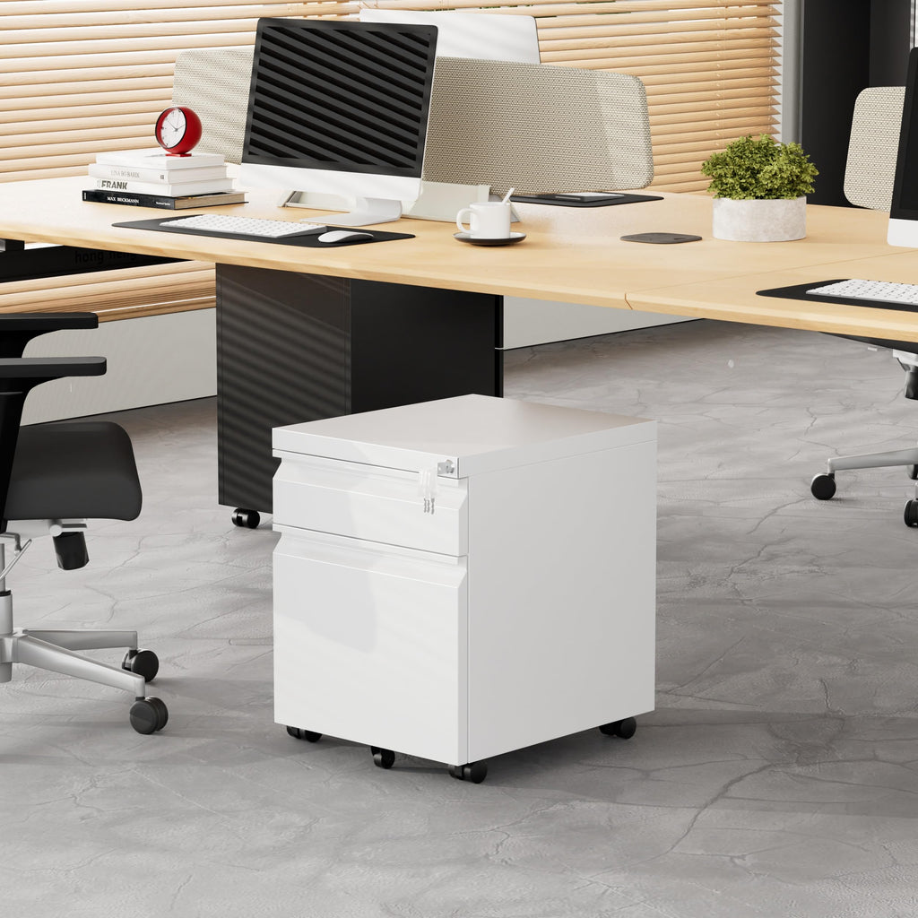 2 Drawer Metal Mobile File Cabinet with Lock O767642