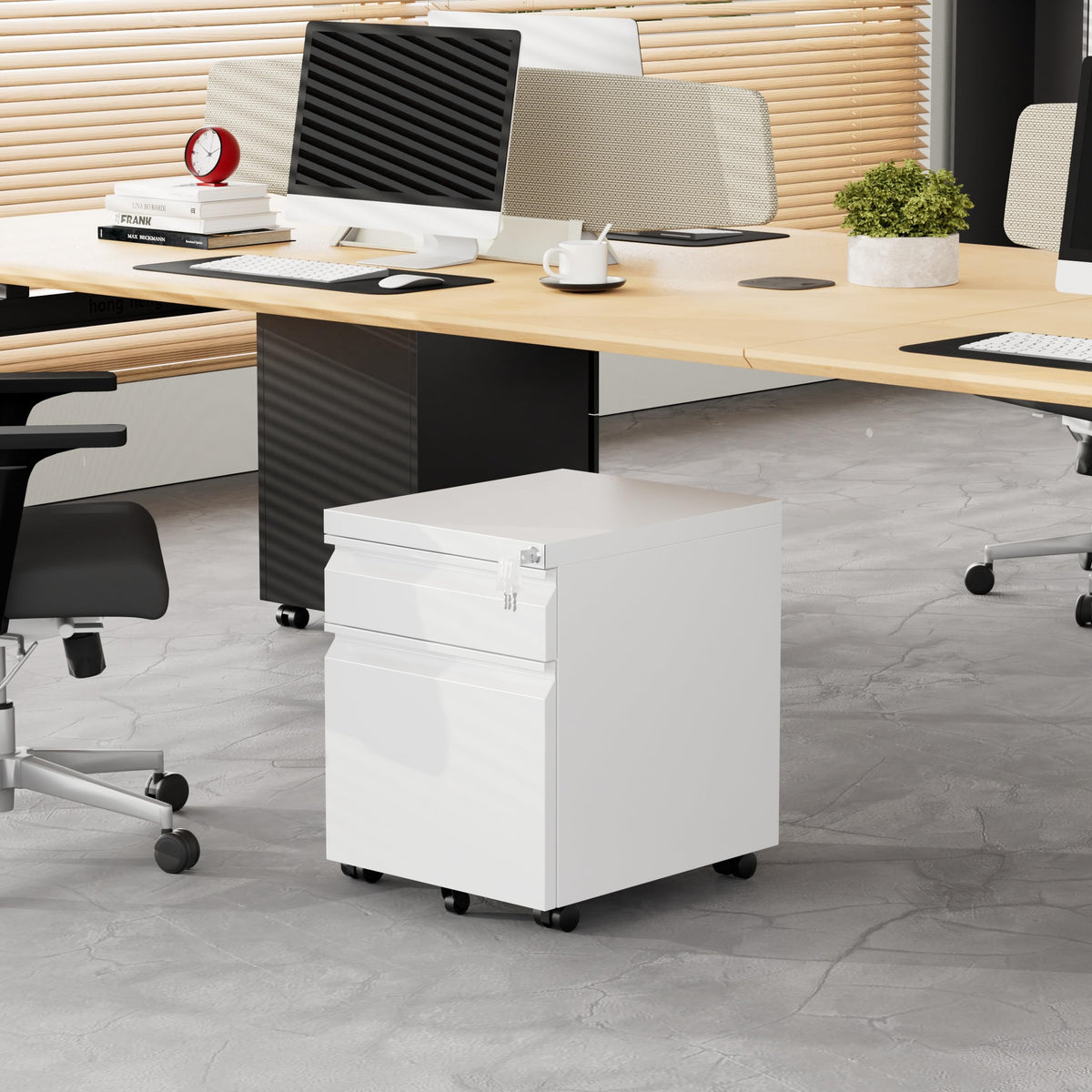 2 Drawer Metal Mobile File Cabinet with Lock O767642