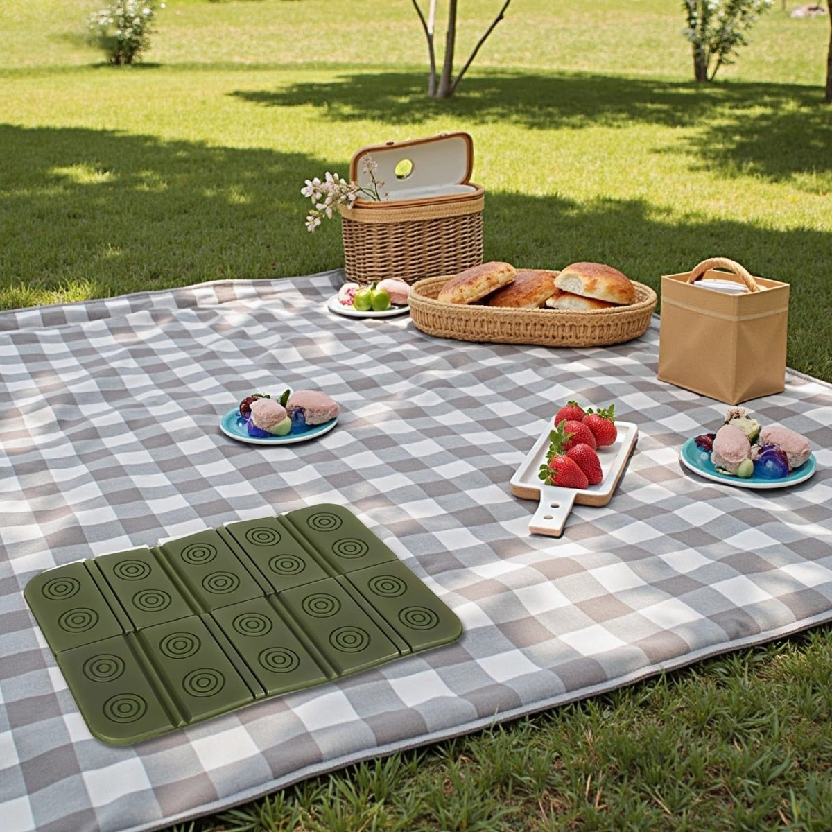 2 Pcs Folding Waterproof Foam Camping Mat Seat Cushion I317