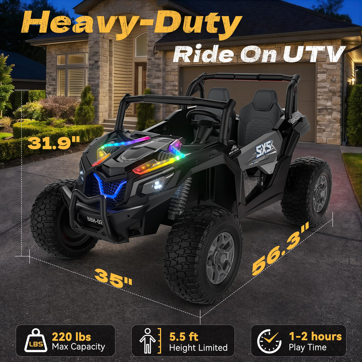 24V Ride on Toys for Big Kids 3-14, Black R672