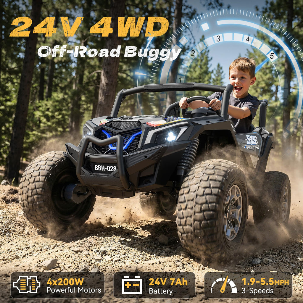 24V Ride on Toys for Big Kids 3-14, Black R672