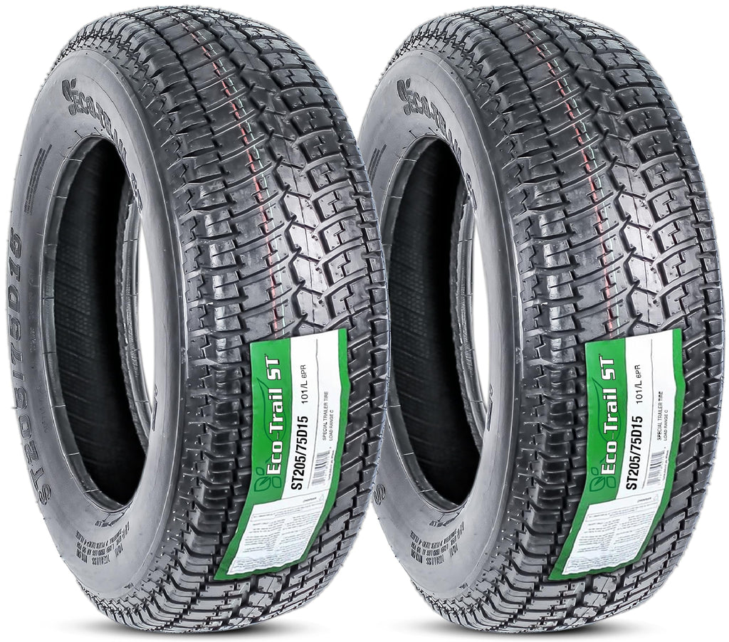 2-Pack ST205/75D15 15 Inch Deep Tread Trailer Tire Load Range C G75835