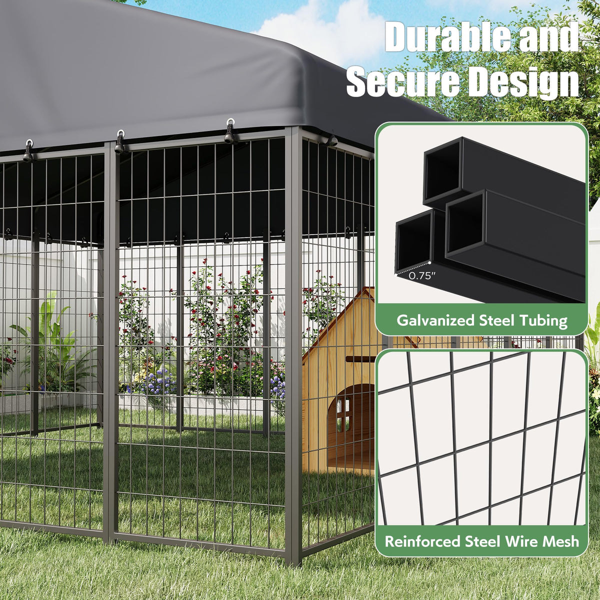 10x10 Ft Outdoor Dog Kennel A665