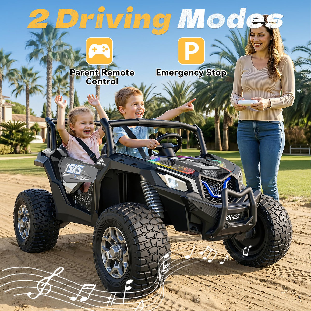 24V Ride on Toys for Big Kids 3-14, Black R672