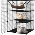 3-Tier Wire Metal Cat Enclosure with Hammock M67367